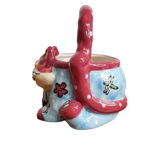 Purple Cat porcelain basket - Picture 2 of 7